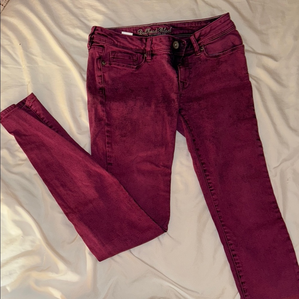Burgundy Pink Skinny Jeans